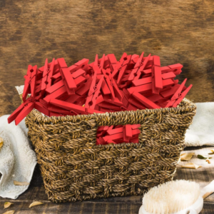 100-Piece Red Wooden Clothespins for Laundry and Crafts