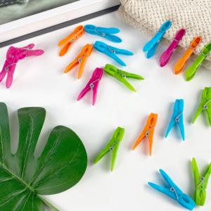 72-Piece Colorful Plastic Clothespins for Indoor and Outdoor Use
