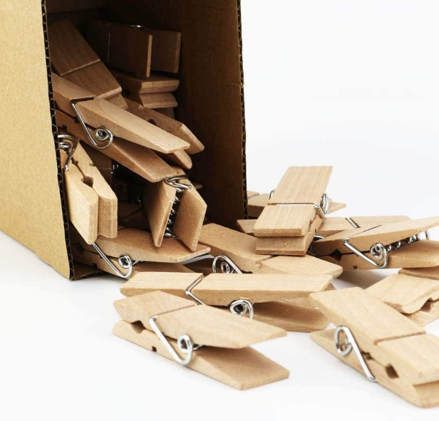 30-Piece Large Wooden Clothespins for Hanging and Craft Projects - Image 2