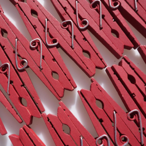 30-Piece Red Wooden Clothespins for Crafts and Photo Displays