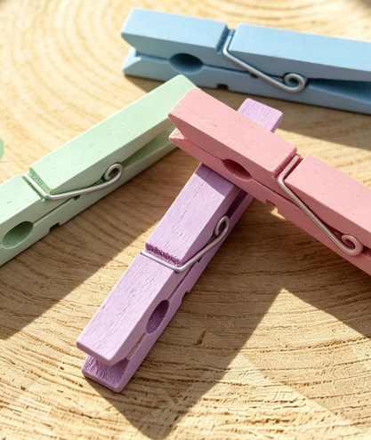 100-Piece Purple Wooden Clothespins for Laundry and Decorations - Image 2