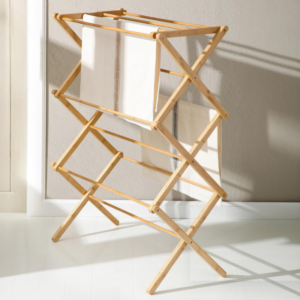 Foldable Expandable Bamboo Clothes Drying Rack